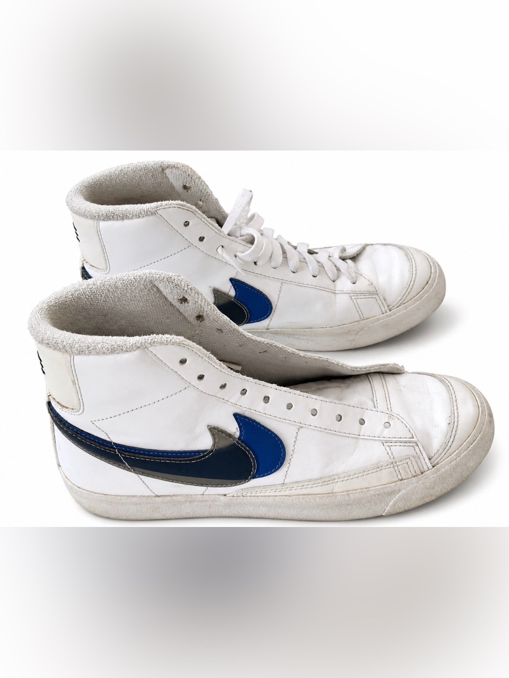 Nike Blazer Mid 77 SE Double Swoosh Kids 6Y White Blue Gray DD1847 102